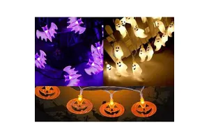 SC ECOMMERCE Halloween String Lights Set of 3 Battery Operated Decorations Made in USA