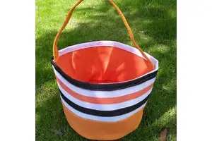 Halloween Pumpkin Decorations Trick or Treat Polyester Tote Bag Halloween Candy Bag for Festive Decorations