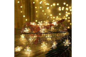 Xmas Gift Party Ornament Christmas Tree Decorative Lighting Snowflake Led String Lamp Safe Low Voltage With Battery Box
