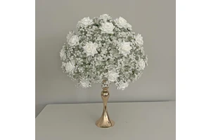 F-FR0257 Customized Wedding Table Centerpieces Decoration Silk Artificial Rose Greenery White Table Decoration Wedding Flower