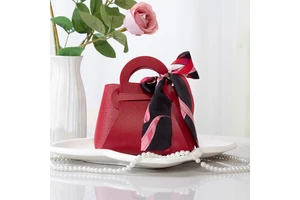 Larger 16*7*17cm Leather Purse Gift Bags PU Small Candy Birthday Halloween Party Favor Handle Ribbon Reusable