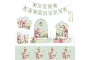 DAMAI Ramadan Mubarak Decorations Ramadan Tableware Plate Ramadan Cups Napkins for 2026 Islamic Ramadan Decore