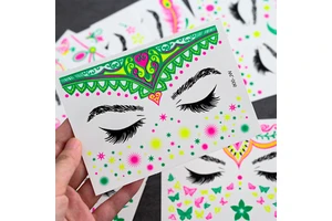 Fluorescent Face Tattoo Sticker Butterfly Body Tattoo Waterproof Temporary Sticker Masquerade Party Fake Tattoo Makeup Glitter