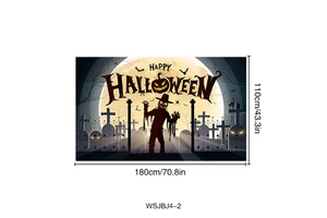 Halloween Backdrop for Photography Parties Decorations Creepy Ghost Scary Photo Backdrop Pumpkin Supplies Background Banner