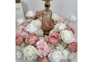 DKB Hot Selling High Quality Wedding Table Centerpiece 45cm pink and White Flower Wreath Table Decoration