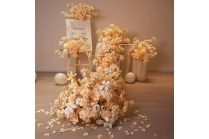 Waterfall Table Flower Birthday Waterfall Flower Finished Product Wedding Decoration On-site Wedding Welcome Floral Arrangement