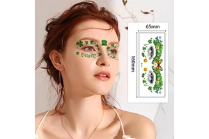 Irish Party Face Makeup Stickers St. Patrick's Holiday Painted Clover Waterproof Glitter Tattoo Stickers