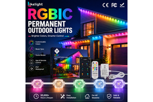 Heavy Duty Weather Resistant Permanent Christmas Outdoor Lights Smart WiFi RGB LED House Exterior Soffit Eave Lighting System