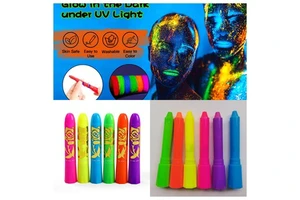 Body Paint Sticks NEW ARRIVALS 6-Color Durable Non-Toxic Environment-Friendly Fluorescent Glow World Match Carnival Party