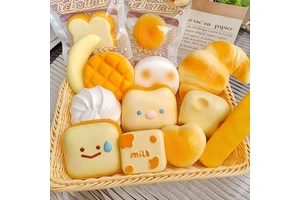 Slow Rising Toast Bread Squishy Toy-Soft PU Material Stress Relief Fidget Sensory Toy for Adults & Kids