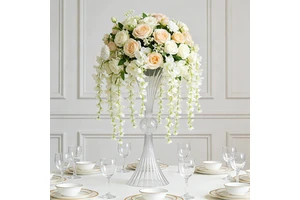 Luxury Clear Acrylic Flower Stand Wedding Decoration Table Centerpieces Flower Vase Wedding Marriage Events Decor Supplies