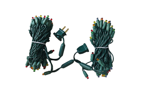Commercial Christmas Lights 5mm LED Wide Angle Turquoise Light Set 4'' Spacing 70 Lights