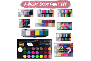 Wholesale Face and Body Paint Kit Professional Non-Toxic Hypoallergenic Face Painting Kit with Stencils Brushes