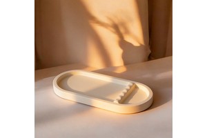 Custom Logo Concrete Nail Art Display Tray Oval Cement Jewelry Trinket Organizer Modern Handcrafted Eco-friendly Ramadan Diwali