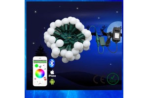 Wireless Smart APP controlled led G40 Christmas light set addressable WS2811/UCS1903 decorative waterproof transparent cover