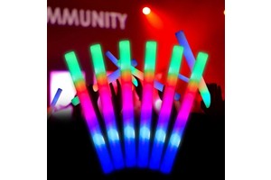 Custom Printing LOGO Glowing Colorful Foam Led Light up Portable RGB LED Concert Cheer Party Supplies
