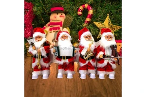 New Year and Christmas Outdoor Home Party Decor Natale Standing Claus Doll Figurine with Gift Bag Festive Christmas Ornaments