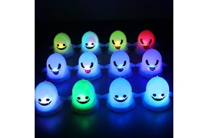 Animated Halloween Props Plastic Ghost Light Happy Halloween Decoration Set Party Supplies Desktop Ornament Wholesale