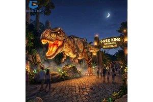 One Stop Dinosaur Adventure Theme Festival Lantern Display Custom T-rex Lantern Installations for City Festivals and Theme Parks