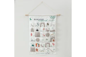 Personalized Canvas Ramadan Party Supplies Hanging Countdown Advent Calendar with Pockets