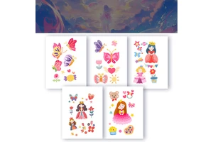 YQ New Halloween Kids Face Hand Cartoon Fake Luminous Glow in the Dark Temporary Tattoo Sticker Non-Toxic Printing for Party Use