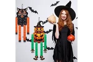 New Halloween Honeycomb Pendant Halloween Decoration Witch Skull Black Cat Pendant Ghost Festival Decoration Pumpkin Hanging