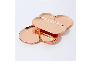Best-Selling Silver Golden Rainbow Rose Golden Modern Nordic Style Stainless Steel Rolling Multifunction Oval Tray Storage