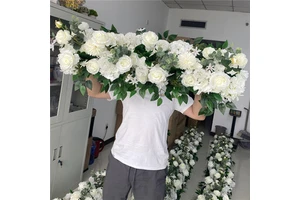 White Customized Artificial Runner Flowers Wedding Table Centerpieces for Decoration