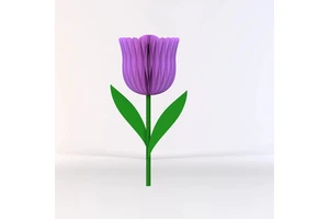 Customized 3D Eco-friendly Easter Tulip Flowers Paper Honeycomb Blooms Indoor/Outdoor Party Centerpiece Decorations