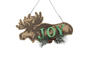 Factory Wholesale Wooden Christmas Elk Ornaments JOY Hanging Ornaments.