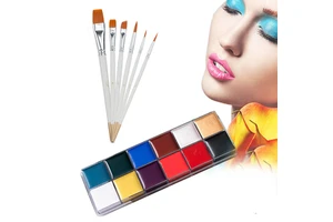 12 Color Professional Halloween Party Face Body Painting Body Paint Oil Face Painting With Brush