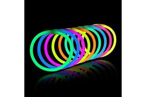 Party Glow in Dark Neon Stick Pack 8 Inch 100 Pcs Glow Stick Bracelets