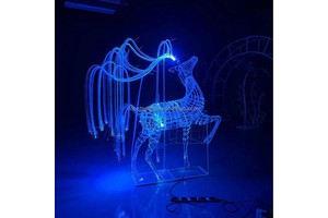 New Design Waterproof Customized Giant Led Deer Illuminate Fiber Optic Lights Motif Light Deer For Outdoor Christmas Decoration