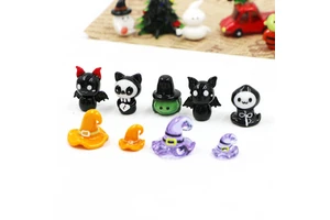 Factory Wholesale Craft Murano Halloween Decor Glass Ornament Blow Ghost Glass Pumpkin Bat Hat Decor