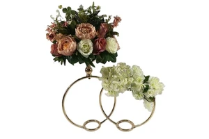 Wedding Table Ring Centerpiece Flower Stand Gold Iron