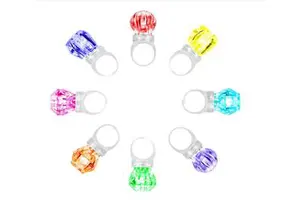 Rave Party Favors Led Rings Diamond Shape Light up Flashing Finger Lights for Birthday Bridal Shower Concert Wedding Gift