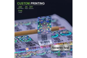 Security Eco-Friendly Durable Holographic Label Sticker Roll Laser Rainbow 3D Hologram Anti-Counterfeit Waterproof Verified