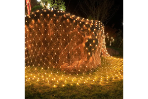 Factory Direct LED Fairy Twinkle 8-Mode PVC Bush Mesh IP65 3500K Warm White 1.5M*1.5M Garden Party Christmas Tree Lights