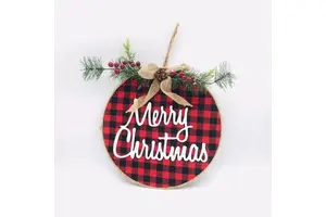 Merry Christmas Wooden Ornament Round Shape"Merry Christmas''/''JOY'' Factory Origin Direct Sales