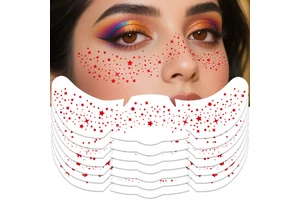 Rose Red Glitter Freckles Face Tattoo Butterfly Heart Design Water Transfer Instant Patch Stickers Sparkle Face Makeup Paper