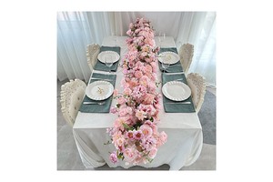 CQ14 Wedding Table Centerpiece Champagne Rose Wedding Flowers Arrangement Christmas Decoration Flower Ball Table Runner