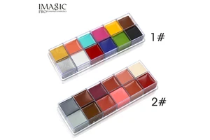 IMAGIC Water Activated Face Paint 12Colors Buildable Coverage Non Greasy Washable With Soap for Kids Adults Beginners
