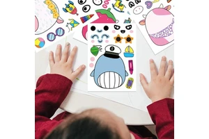 24 Sheets Cute Anime Make a Face Stickers,Birthday Supplies,Birthday Party Favor Supplies Craft