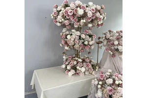 New Ferris wheel-style floral wedding table frame decoration features display pink flowers centerpieces for wedding table