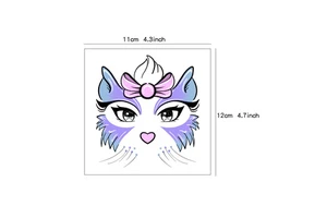 European American Children's Glitter Paper Face Makeup Tattoo Stickers Cartoon Animal Temporary Paint Water