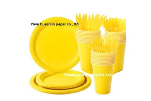Cross-border Multi-Use Party Supplies Set Plastic Cup Plate Knife Fork Spoon Combination Birthday Party Theme Activity