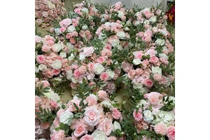 Wedding Flower Floral Arrangement Artificial Silk Wedding Table Party Event Decoration pink White Rose Centerpiece Flower Ball