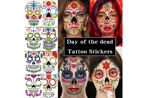 2022 Quick Delivery From Spot Animal Face Tattoo Sticker Set Temporary Waterproof Makeup Stickers Halloween Face Tattoo