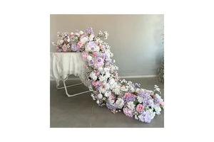 Handmade Artificial White and Lavender pink Rose Flower Wedding Decoration Elegant Flower Wedding Ceremony Floral Table Centerpi