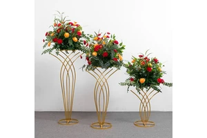 Artificial Flowers Wedding Modern Iron Metal Mermaid Stand Table Centerpiece Banquet Aisle Runway Party Decor Holder